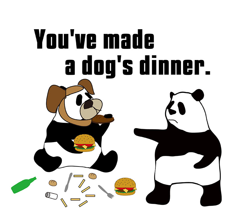 a dog's dinnerのパンダの絵