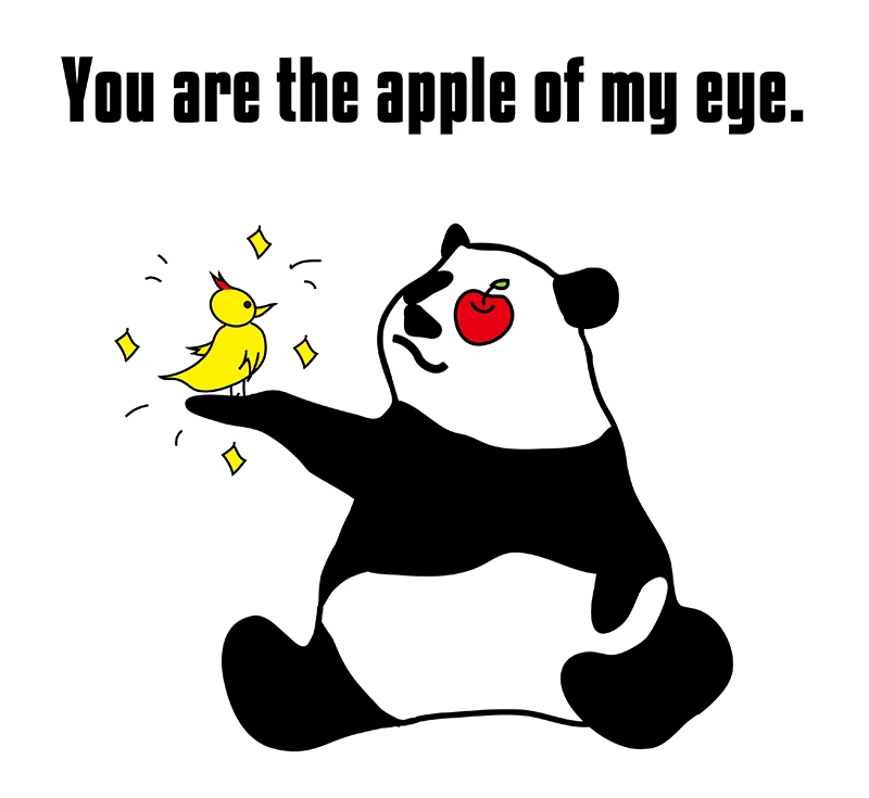 apple of one's eyeのパンダの絵