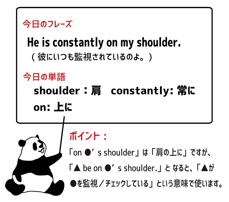 「be on one's shoulder」の意味とフレーズ