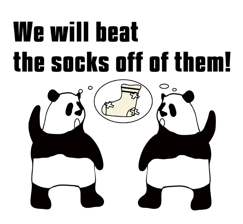beat the socks offのパンダの絵