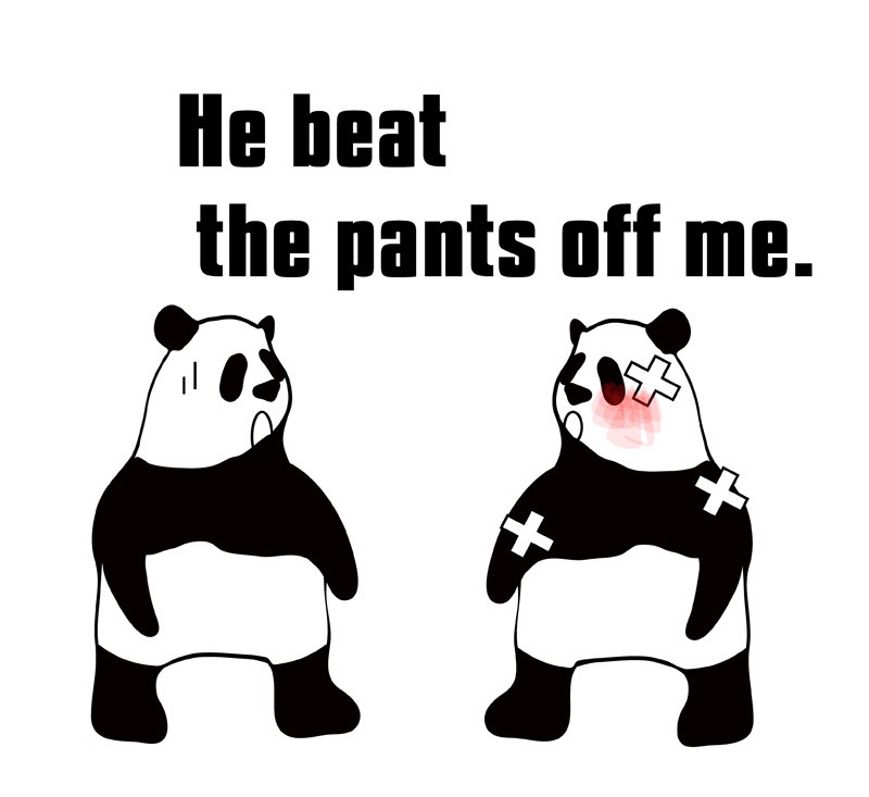 beat the pants offのパンダの絵