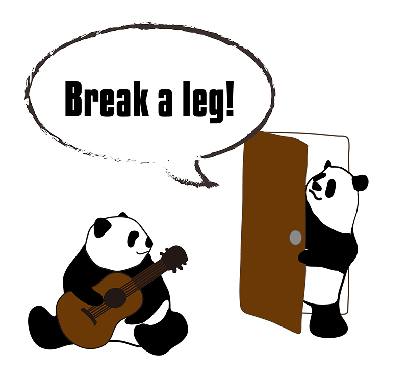 Break a leg!のパンダの絵