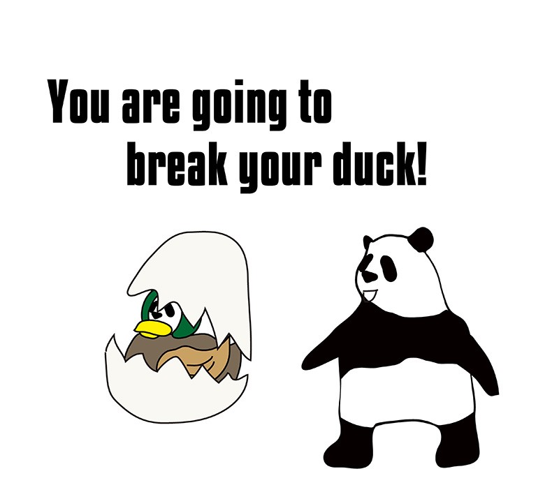 break one's duckのパンダの絵