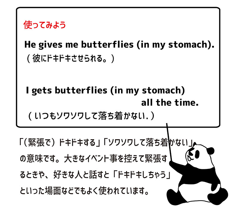 butterflies in one's stomachの使い方
