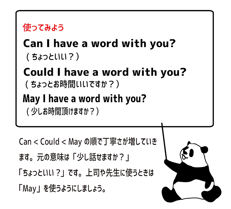 Can I have a word with you?の例文
