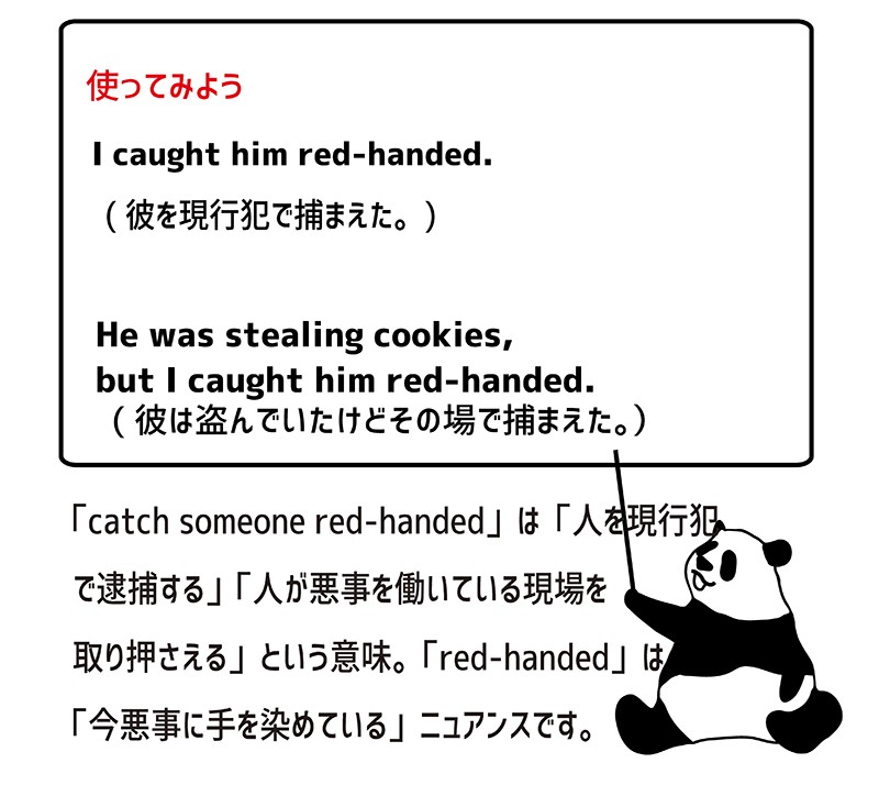 catch someone red-handedの使い方