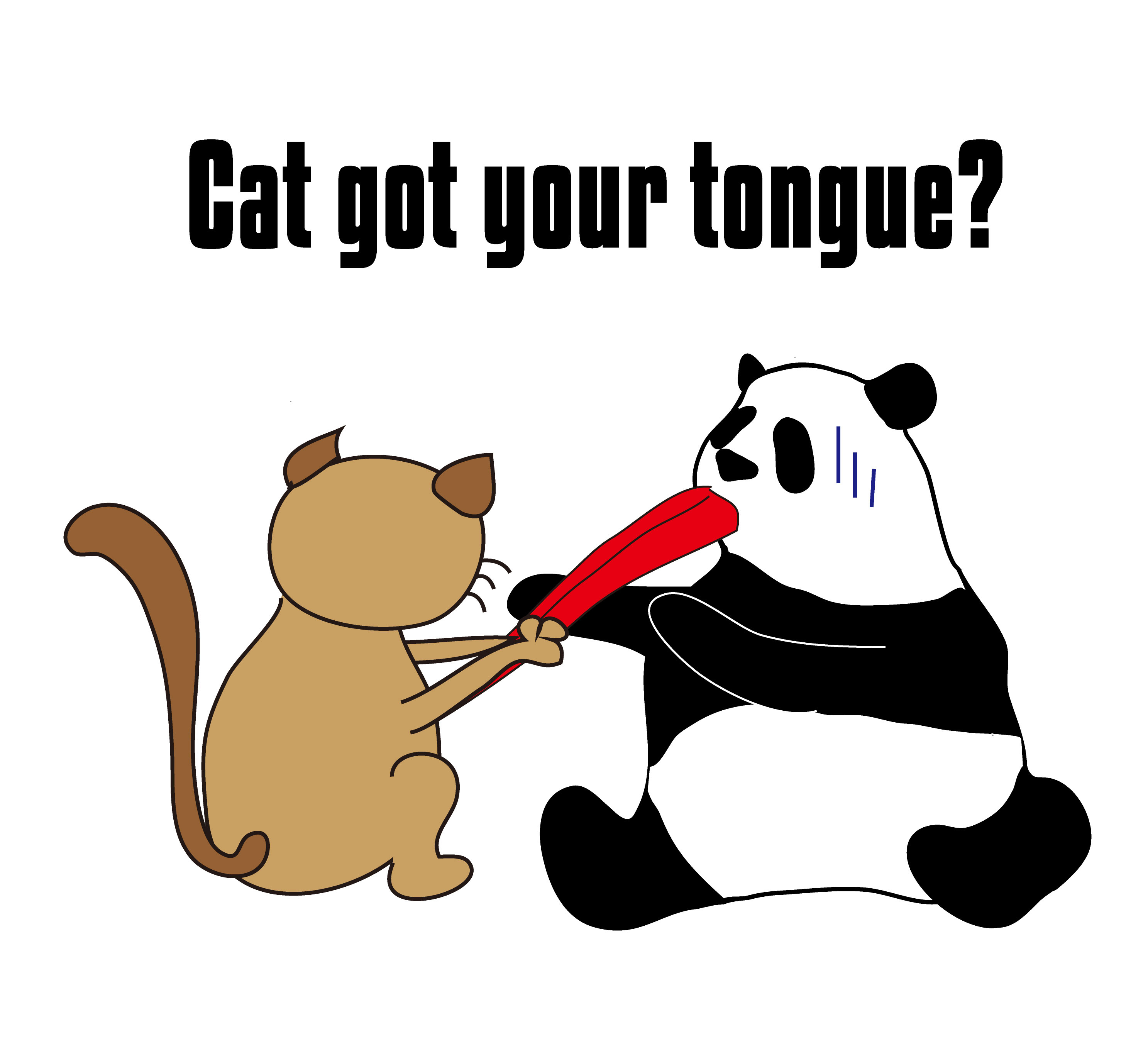 cat got one's tongueのパンダの絵