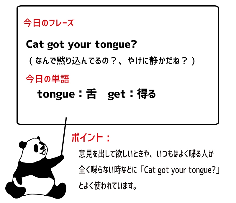 cat got one's tongueのフレーズ