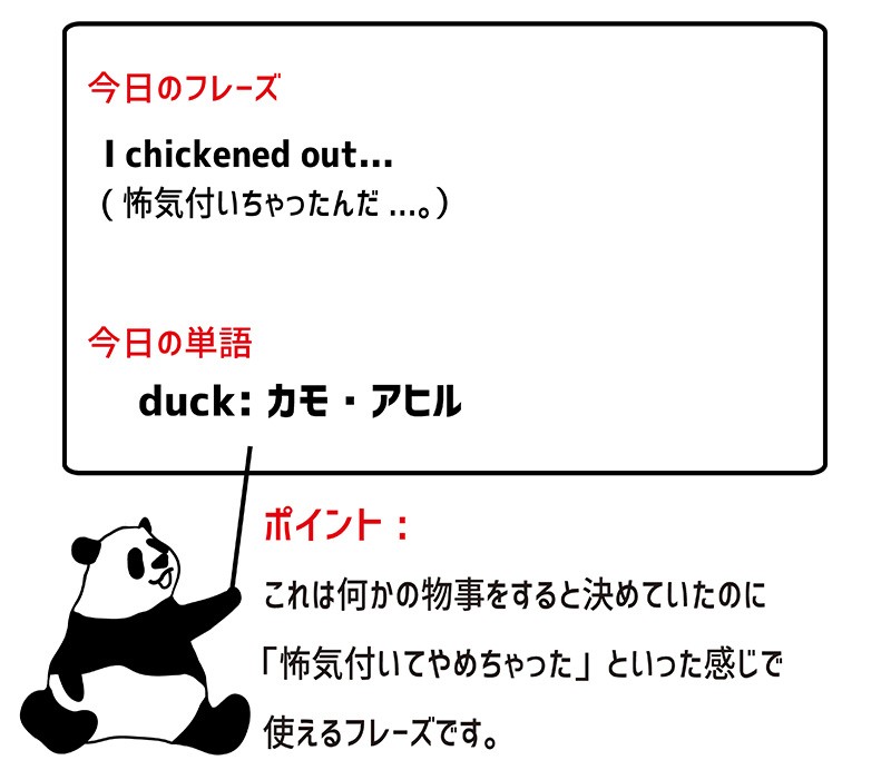chicken outのフレーズ