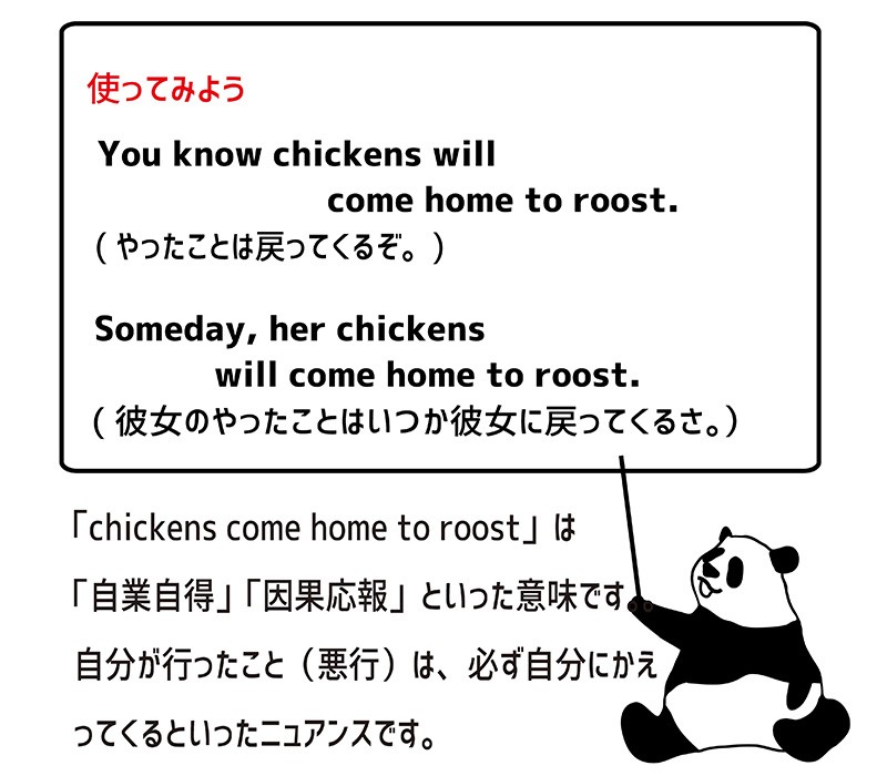 chickens come home to roostの使い方