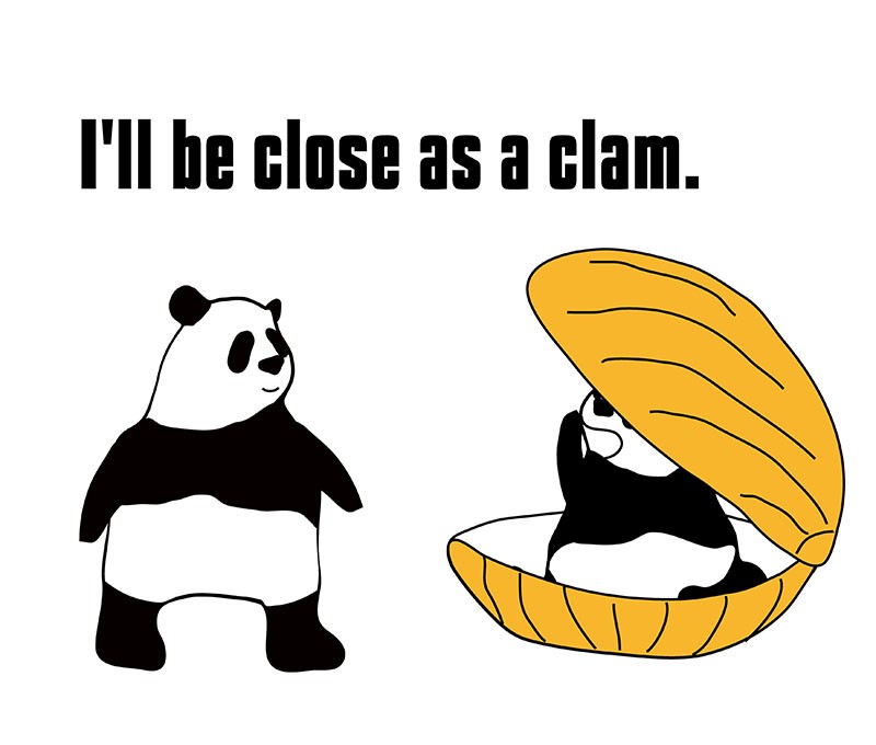 close as a clamのパンダの絵