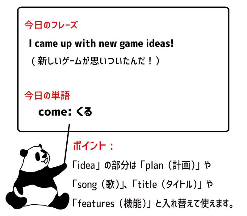 come up with のフレーズ
