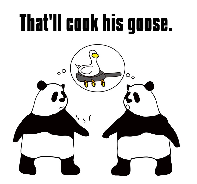 cook one's gooseのパンダの絵