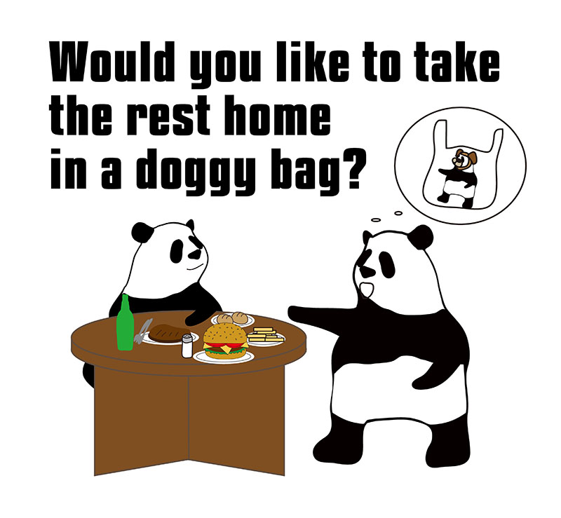 doggy bagのパンダの絵