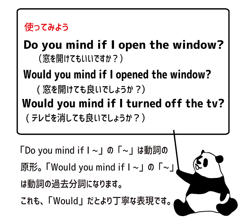 Do you mind if I ~ ?の例文