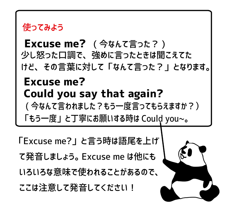 Excuse me? 例文