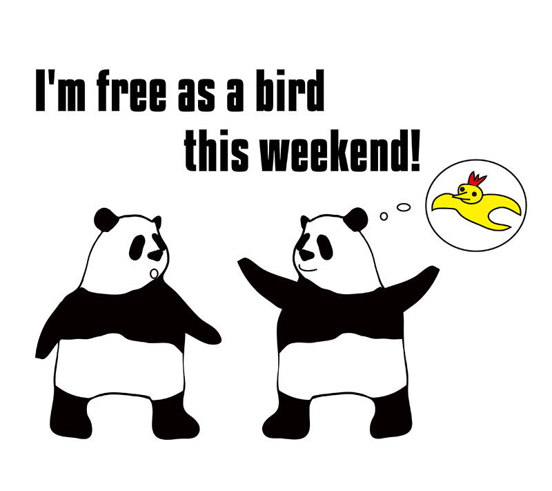 free as a birdのパンダの絵