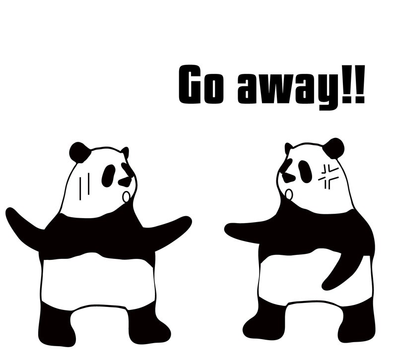 go awayのパンダの絵