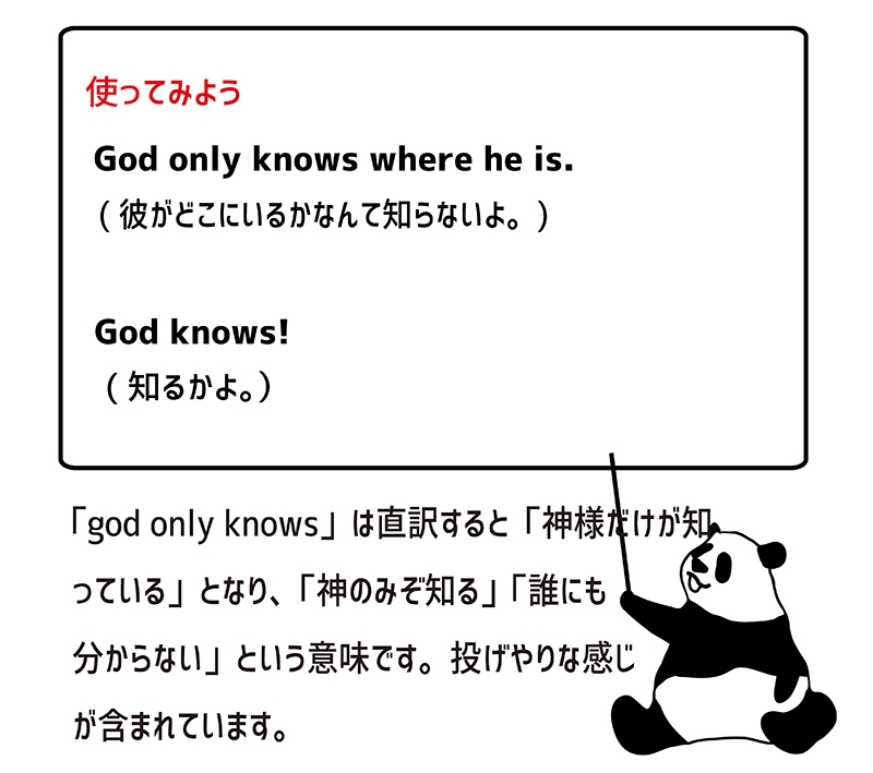 英語のイディオム God Only Knowsの意味と使い方 Eigo Lab