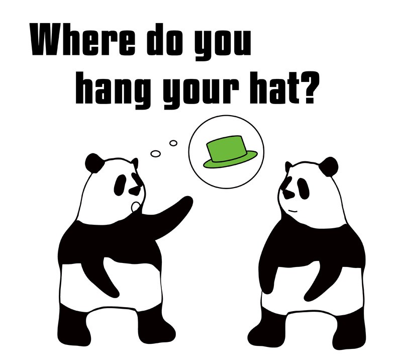 hang one's hatのパンダの絵