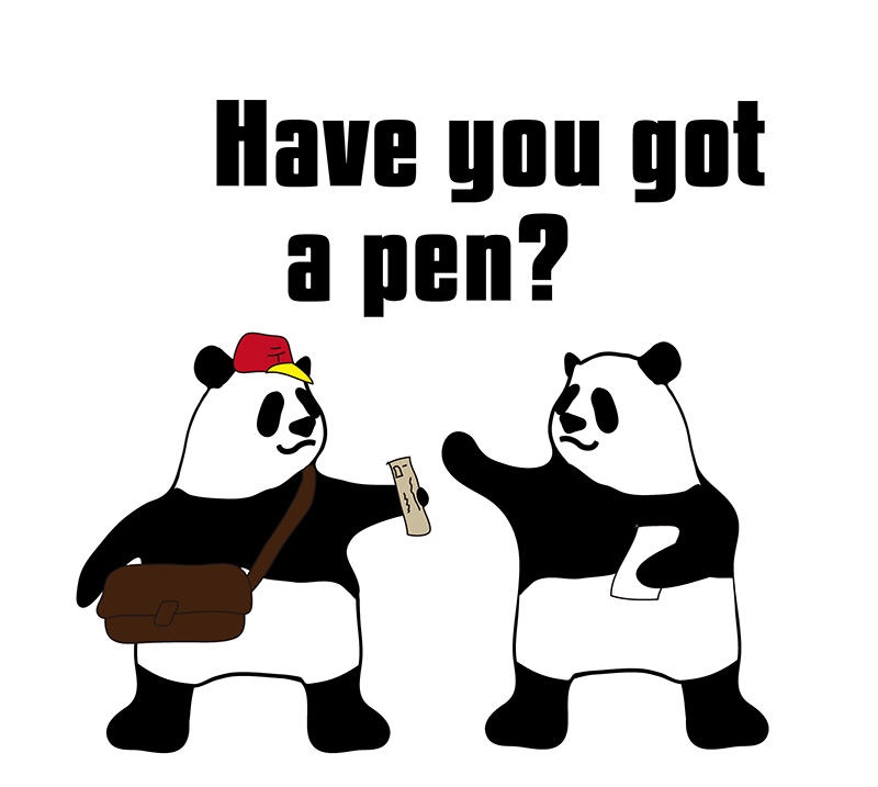 Have you got a pen?のパンダの絵