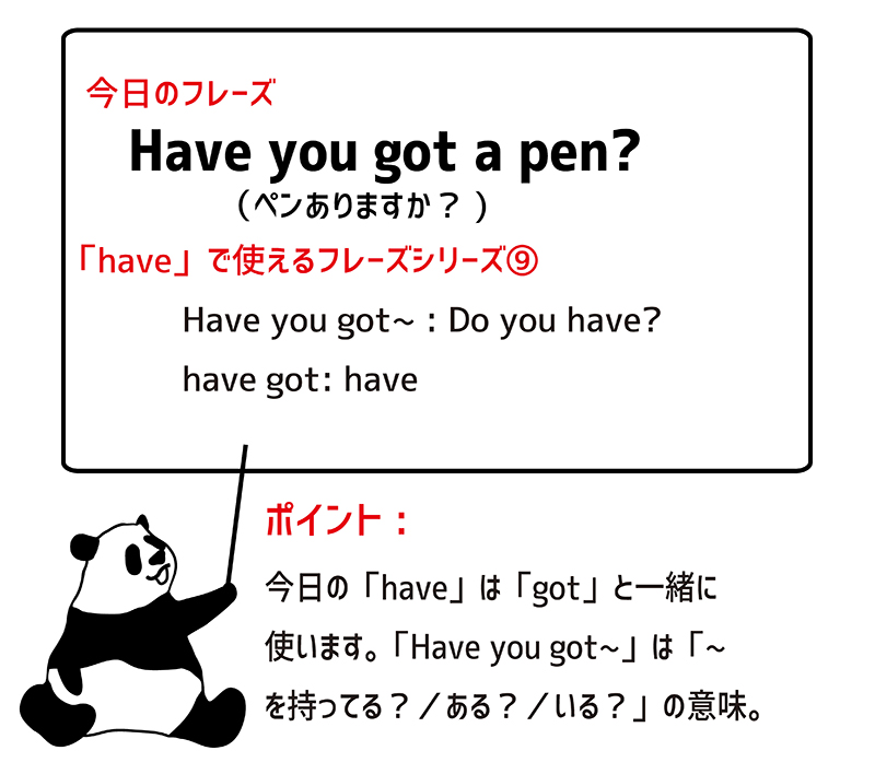 Have you got a pen?　のフレーズ