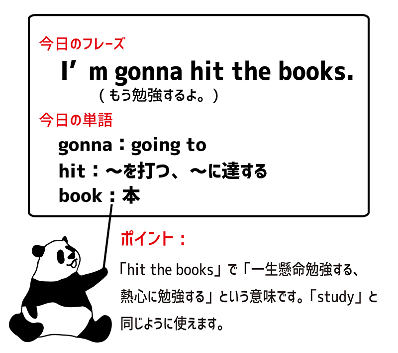 I'm gonna hit the books.のフレーズ