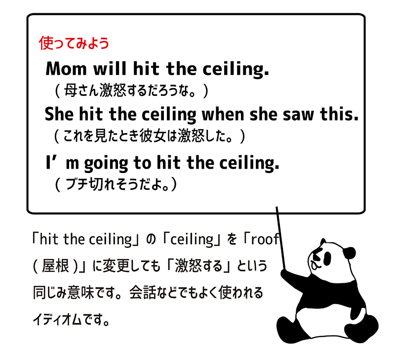 「hit the ceiling」の使い方