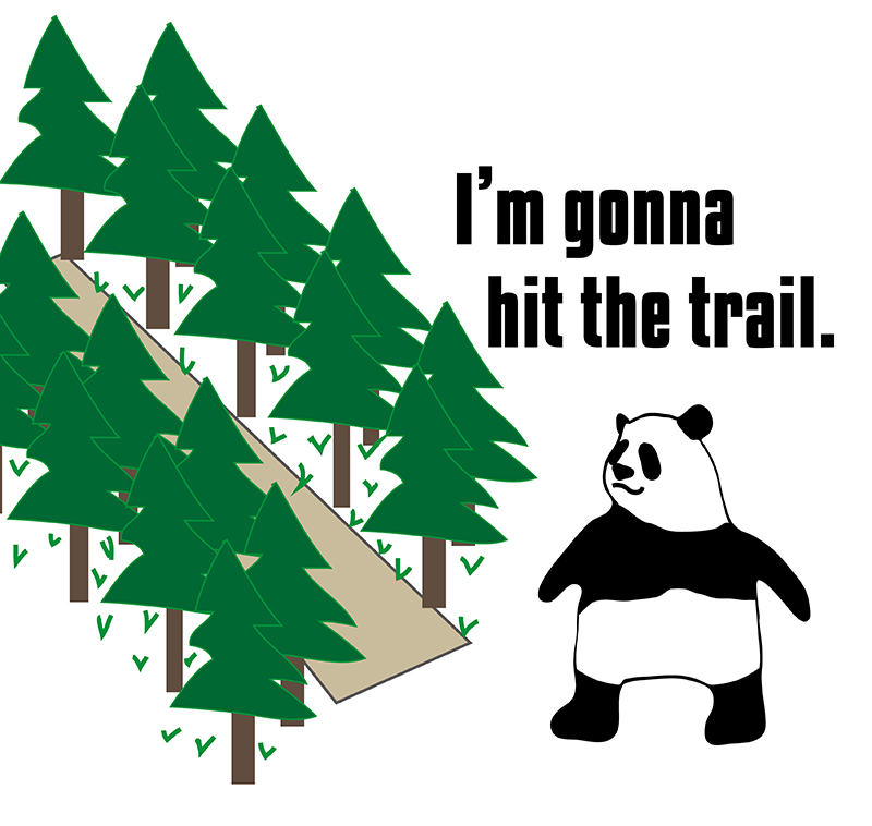 I'm gonna hit the trail.のパンダの絵