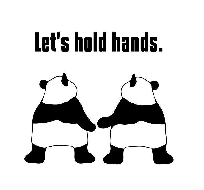 hold handsのパンダの絵