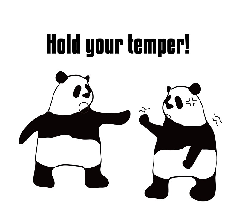 hold one's temperのパンダの絵