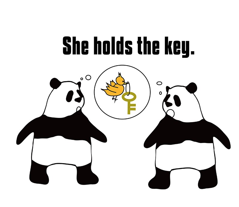 hold the keyのパンダの絵