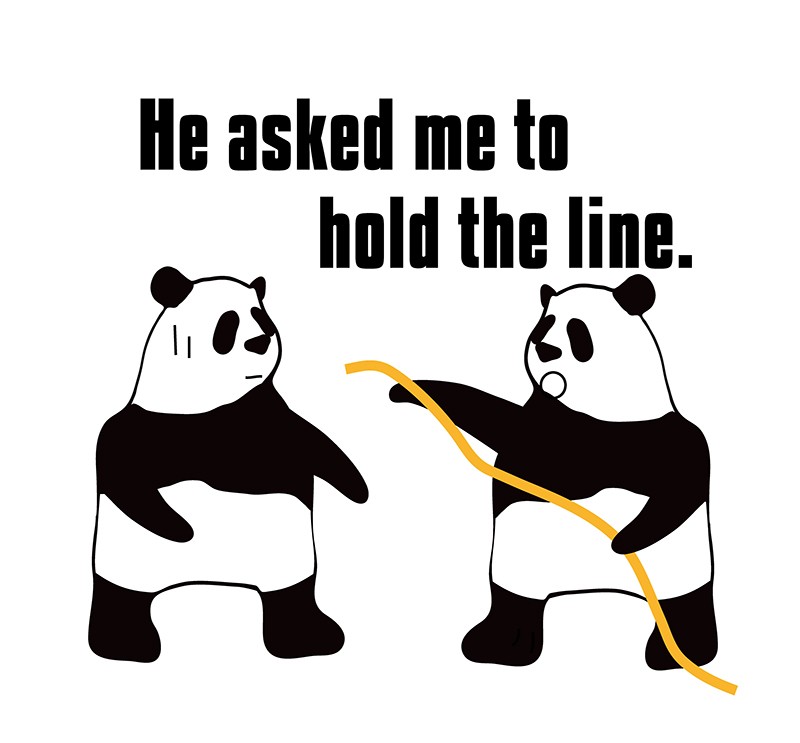 hold the lineのパンダの絵