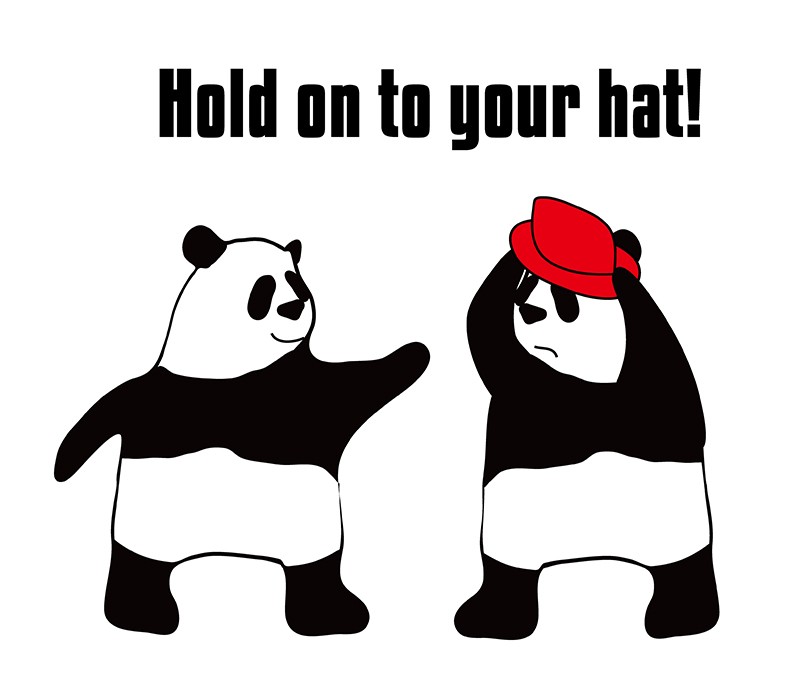 hold on to your hatのパンダの絵