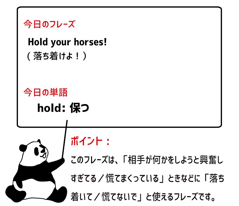 hold your horsesのフレーズ