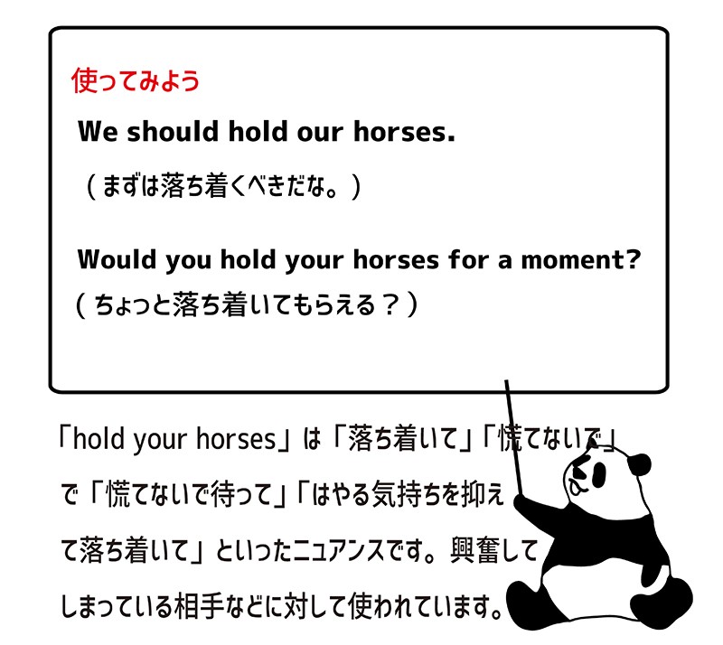 hold your horsesの使い方