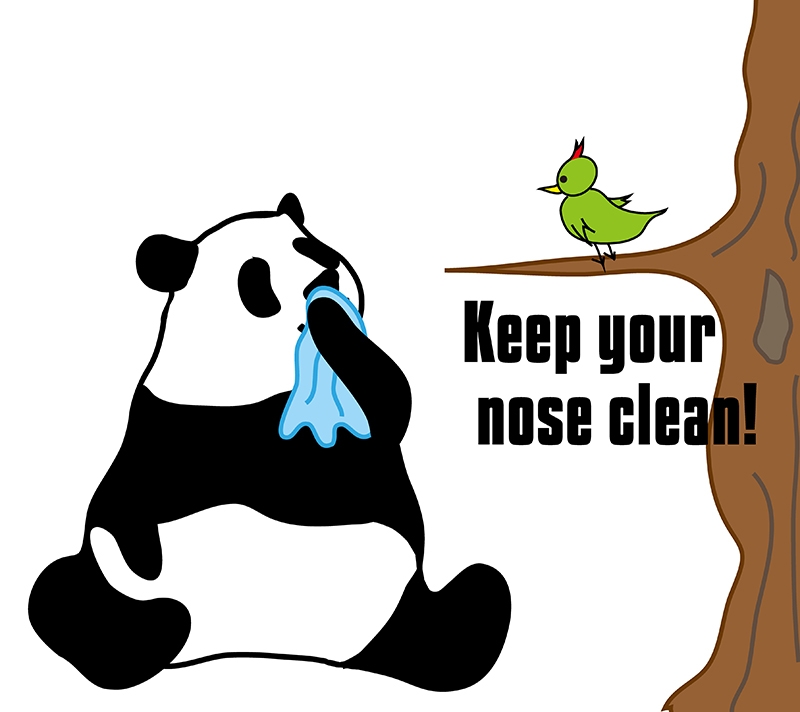 keep one's nose cleanのパンダのフレーズ