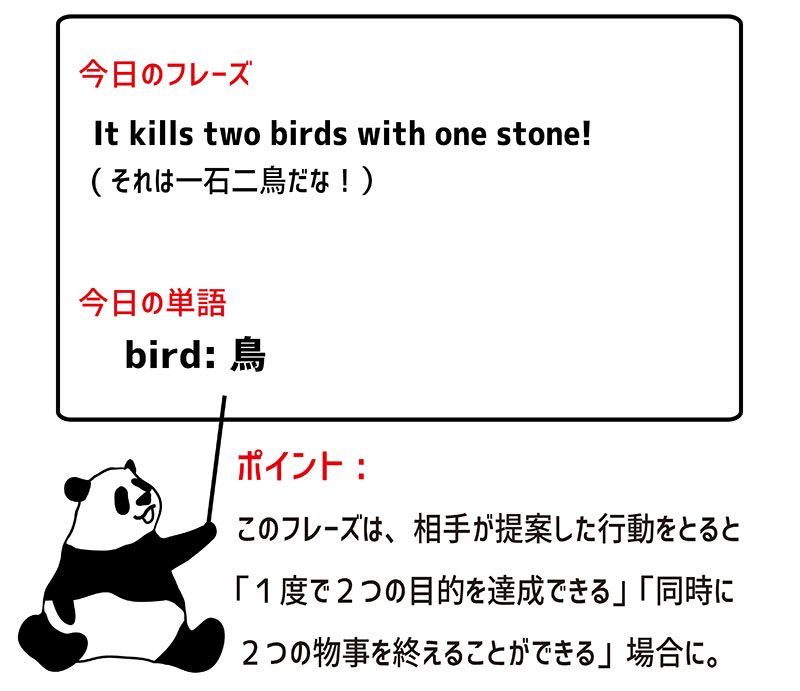 kill two birds with one stoneのフレーズ