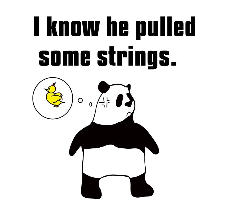 pull stringsのパンダの絵