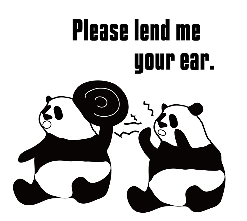 lend and ear のパンダの絵