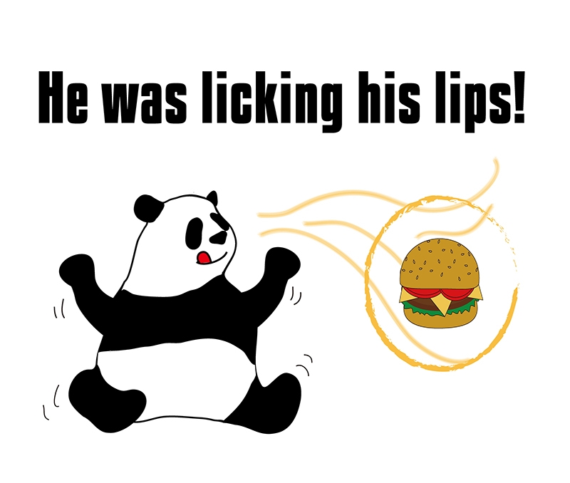 lick one's lipsのパンダの絵