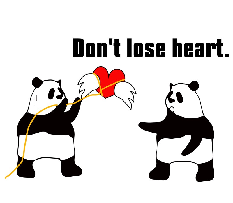 lose heartのパンダの絵