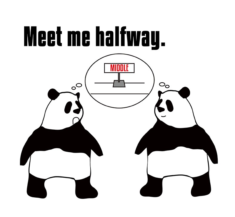 meet halfwayのパンダの絵