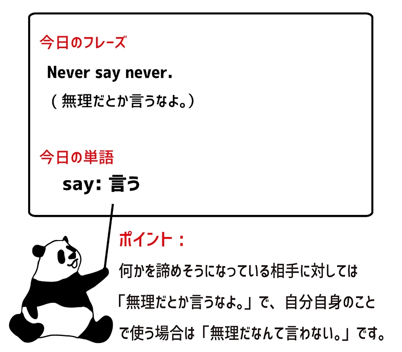never say neverのフレーズ