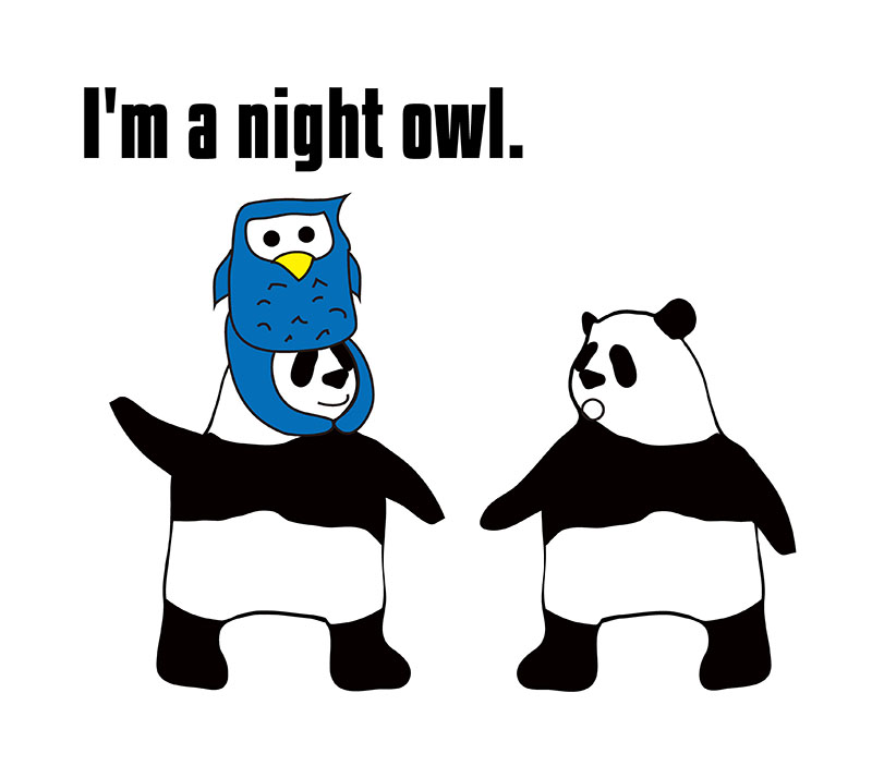 night owlのパンダの絵