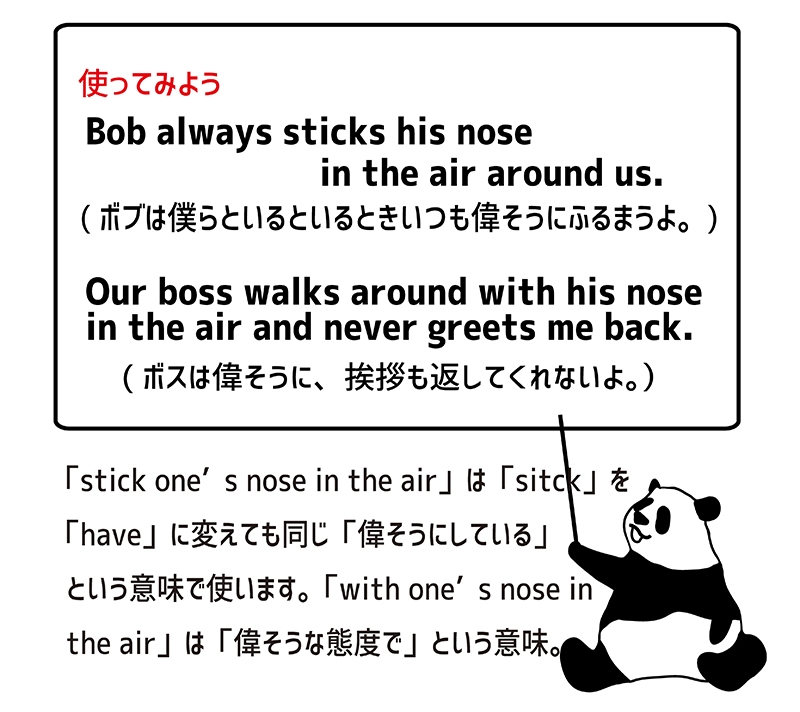 nose in the airの使い方