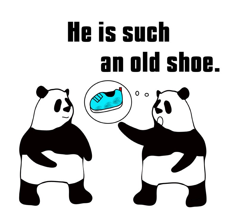 old shoeのパンダの絵