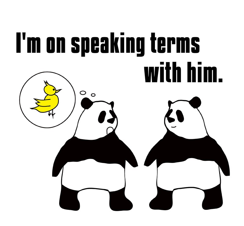 on speaking termsのパンダの絵