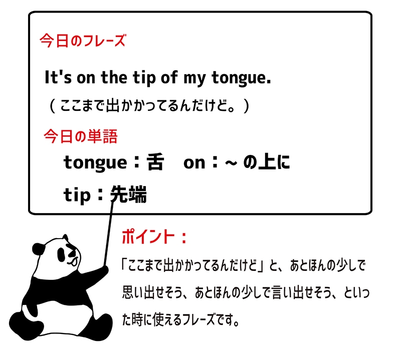 on the tip of my tongueのフレーズ