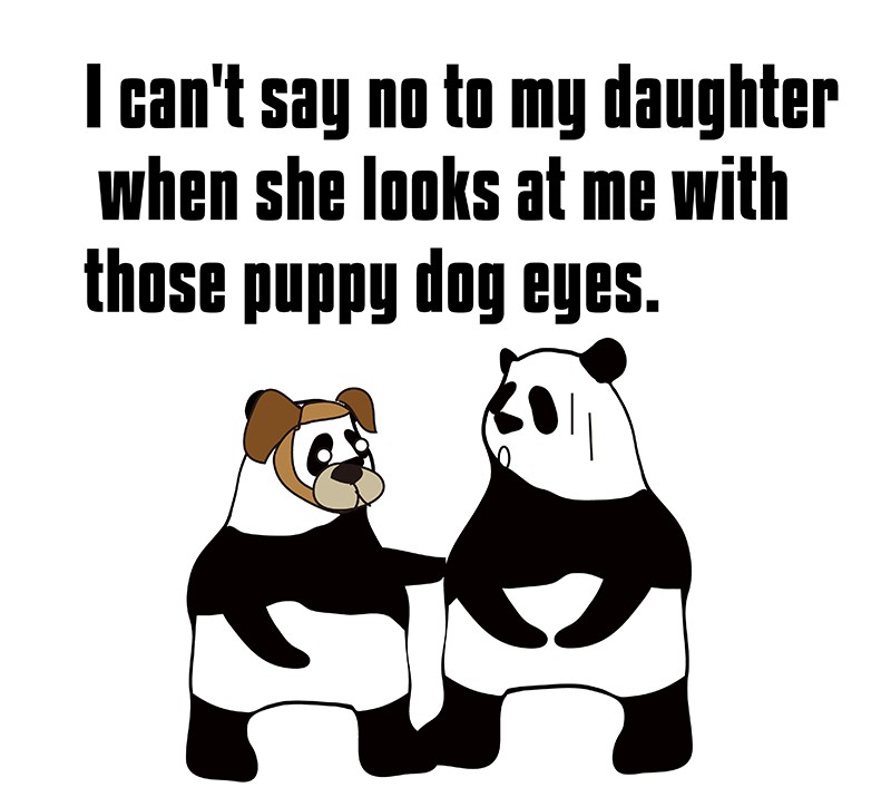 puppy dog eyesのパンダの絵
